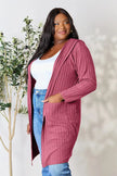 Basic Bae Full Size Hooded Sweater Cardigan  Style Ratio