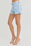 RISEN High Rise Belted Roll Up Shorts  Style Ratio