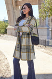 Double Take Plaid Button Up Lapel Collar Coat  Style Ratio