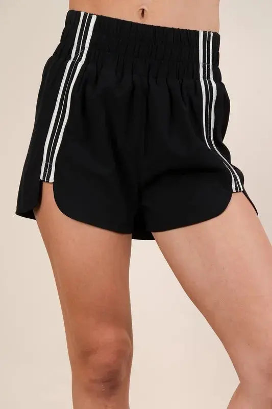 Very J Striped Trim Detail Activewear Shorts  Style Ratio