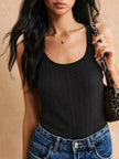 Textured Knit Scoop Neck Tank  Style Ratio