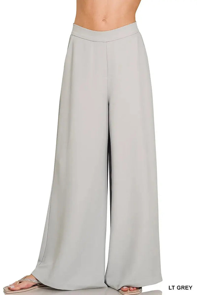 Zenana Relaxed Fit Elastic Waisted Wide Leg Pants  Style Ratio