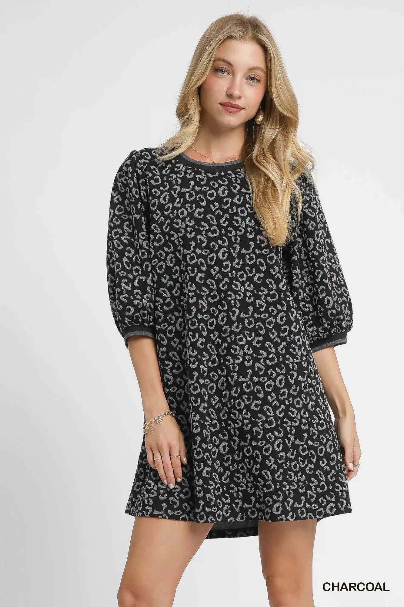 Umgee Leopard Print Jacquard Mini Dress  Style Ratio