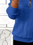 Texture Half Zip Long Sleeve Sweater  Style Ratio