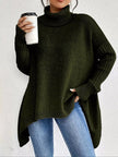 Turtleneck High-Low Hem Sweater  Style Ratio