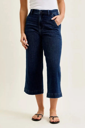 Judy Blue High Waist Ankle Wide Jeans  Style Ratio