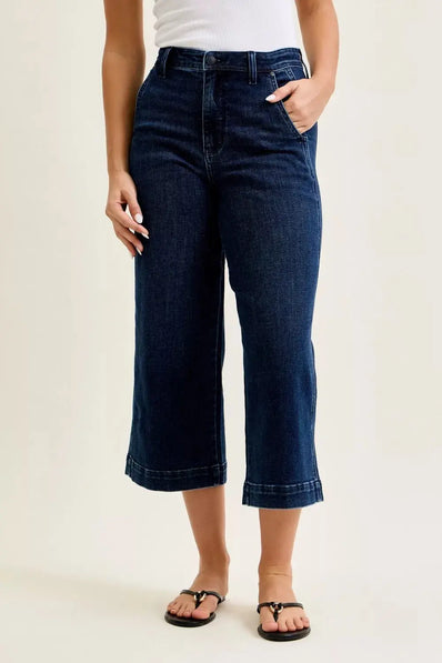 Judy Blue High Waist Ankle Wide Jeans  Style Ratio