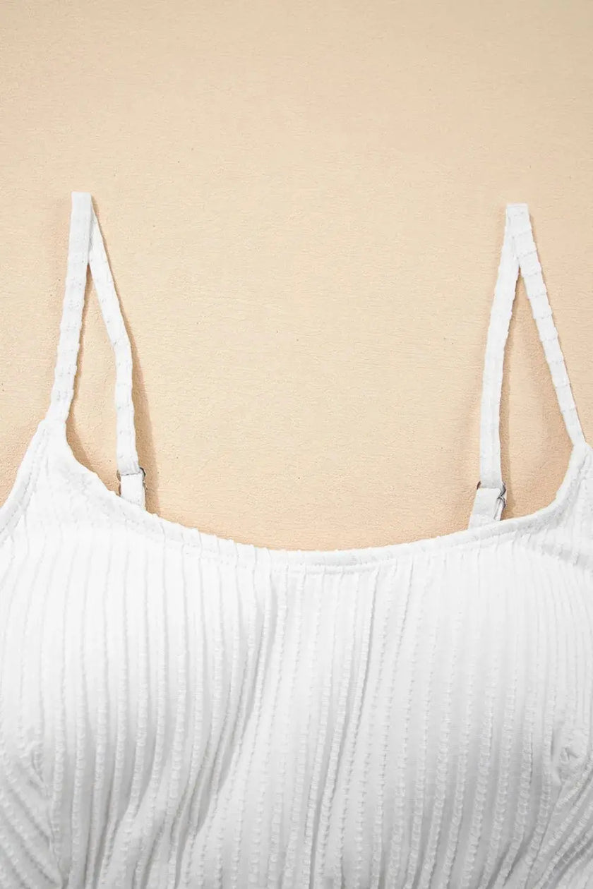 Textured Contrast Banding Bikini High Waist 2pcs Swimsuit  Style Ratio