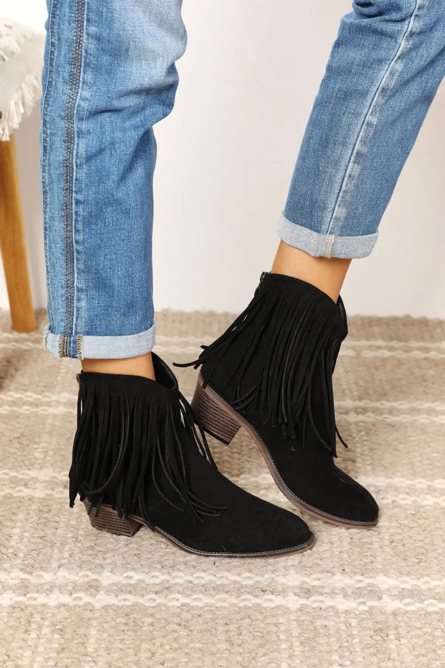 Legend Women's Fringe Cowboy Western Ankle Boots  Style Ratio