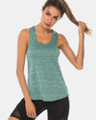 Full Size Scoop Neck Wide Strap Active Tank  Style Ratio