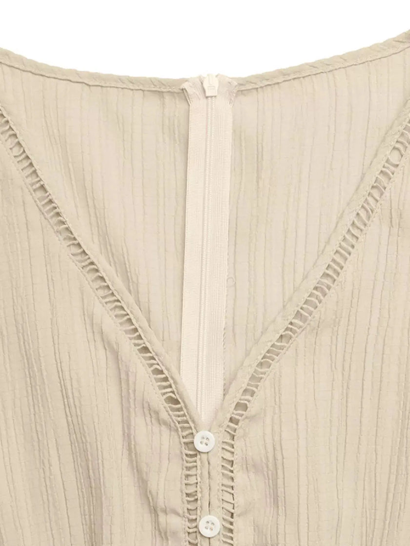 V-Neck Drawstring Waist Wide Leg Jumpsuit  Style Ratio