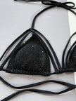 Glitter Halter Neck Strappy Two-Piece Bikini  Style Ratio