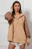 BiBi Half Zip French Terry Hoodie with Kint Sleeves  Style Ratio