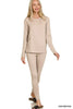 Zenana Microfiber Round Neck Top and Leggings Loungewear  Style Ratio