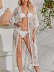 Lace Detail Open Front Longline Cover-Up  Style Ratio