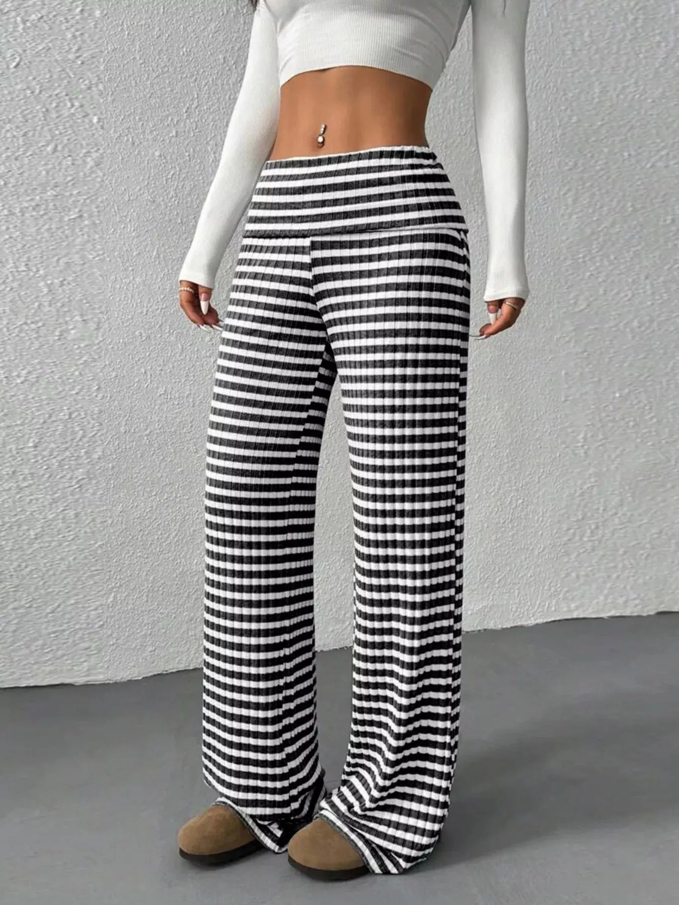 Striped Wide Leg Pants  Style Ratio