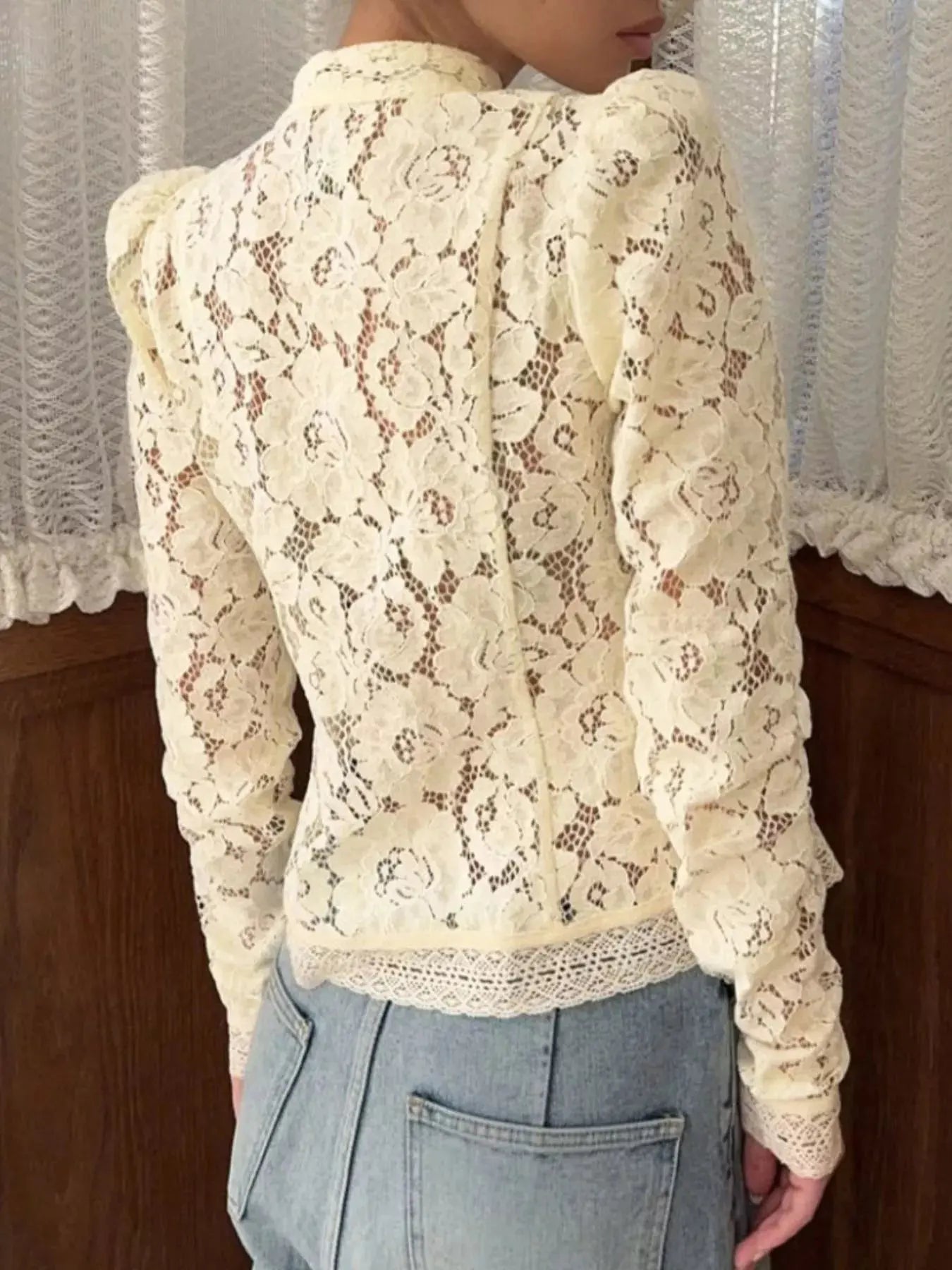 Lace Button-Up Shirt  Style Ratio