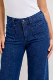 Judy Blue High-Waisted Retro Wide Jeans with Patch Pkts & Twisted Seams  Style Ratio