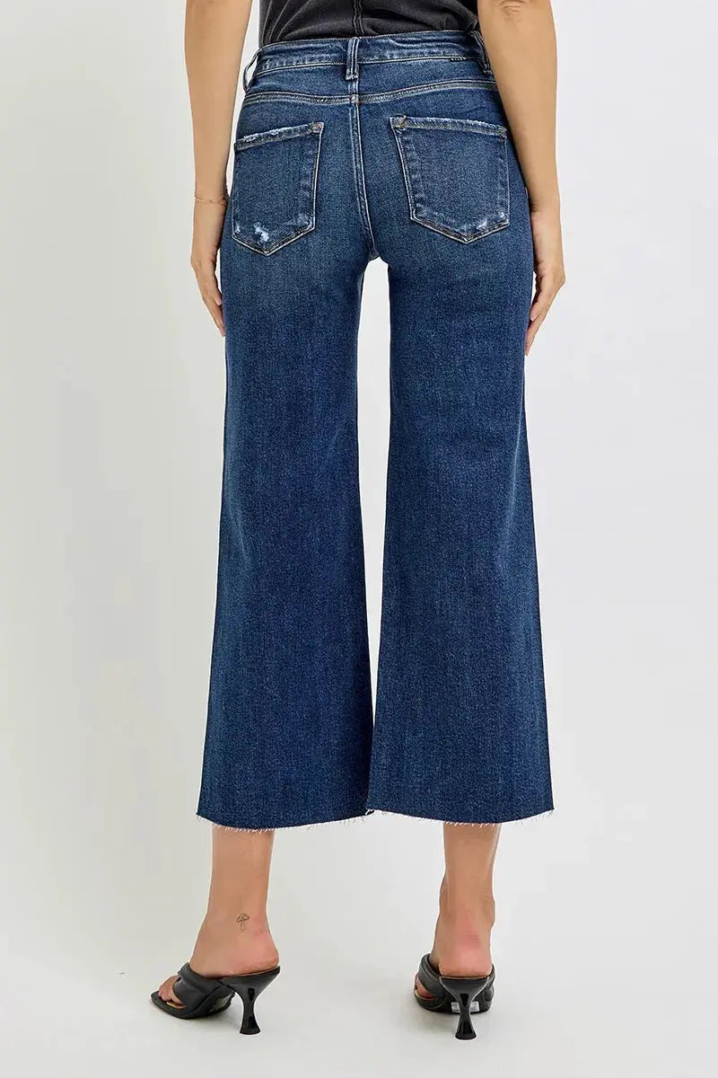 RISEN High Rise Crop Wide Button Up Jeans  Style Ratio