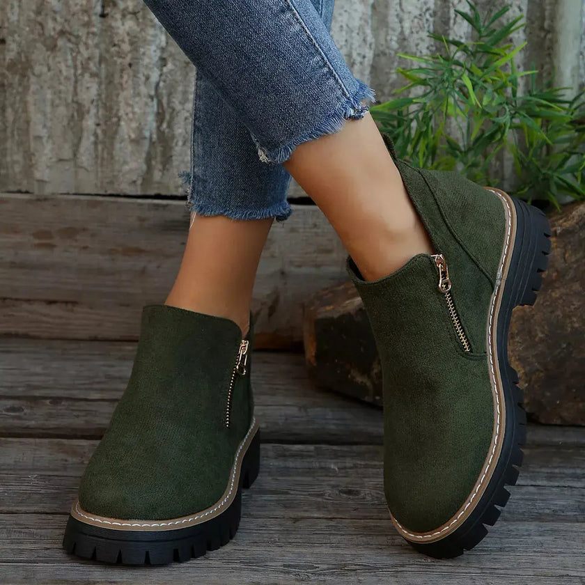 Ankle Boots with Zipper Detail  Style Ratio
