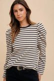Annie Wear Puff Sleeve French Terry Blouse  Style Ratio