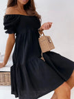 Smocked Off-Shoulder Mini Dress  Style Ratio