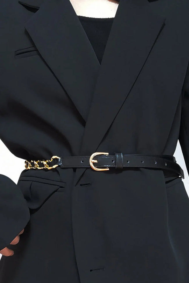 PU Chain Skinny Belt  Style Ratio