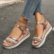Rhinestone Embellished Platform Sandals  Style Ratio