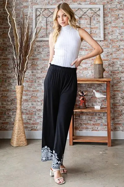 Heimish Damask Pattern Casual Pants  Style Ratio