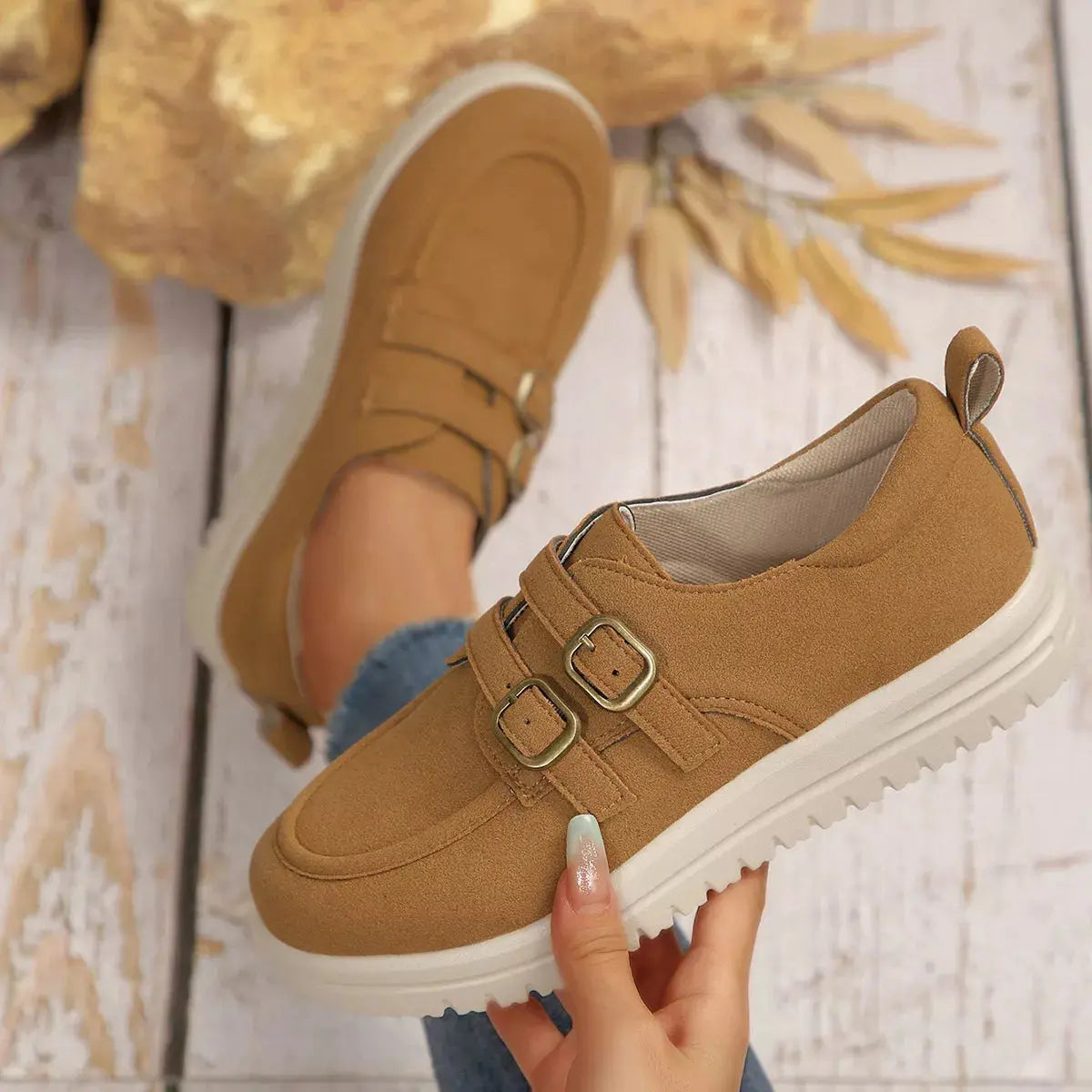 Buckle Accent Casual Loafers  Style Ratio