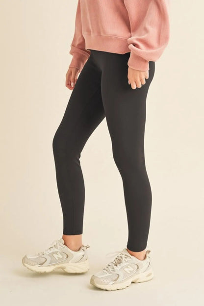 Yelete Fleece Lined High Waisted Leggings Trendsi