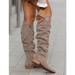 Low Heel Side Zipper Knee Boots  Style Ratio