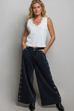 POL Ribbed V-Neck Tank with Stud Point  Style Ratio
