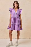 BiBi Gameday Theme Contrast Binding Ruffled Dress  Style Ratio
