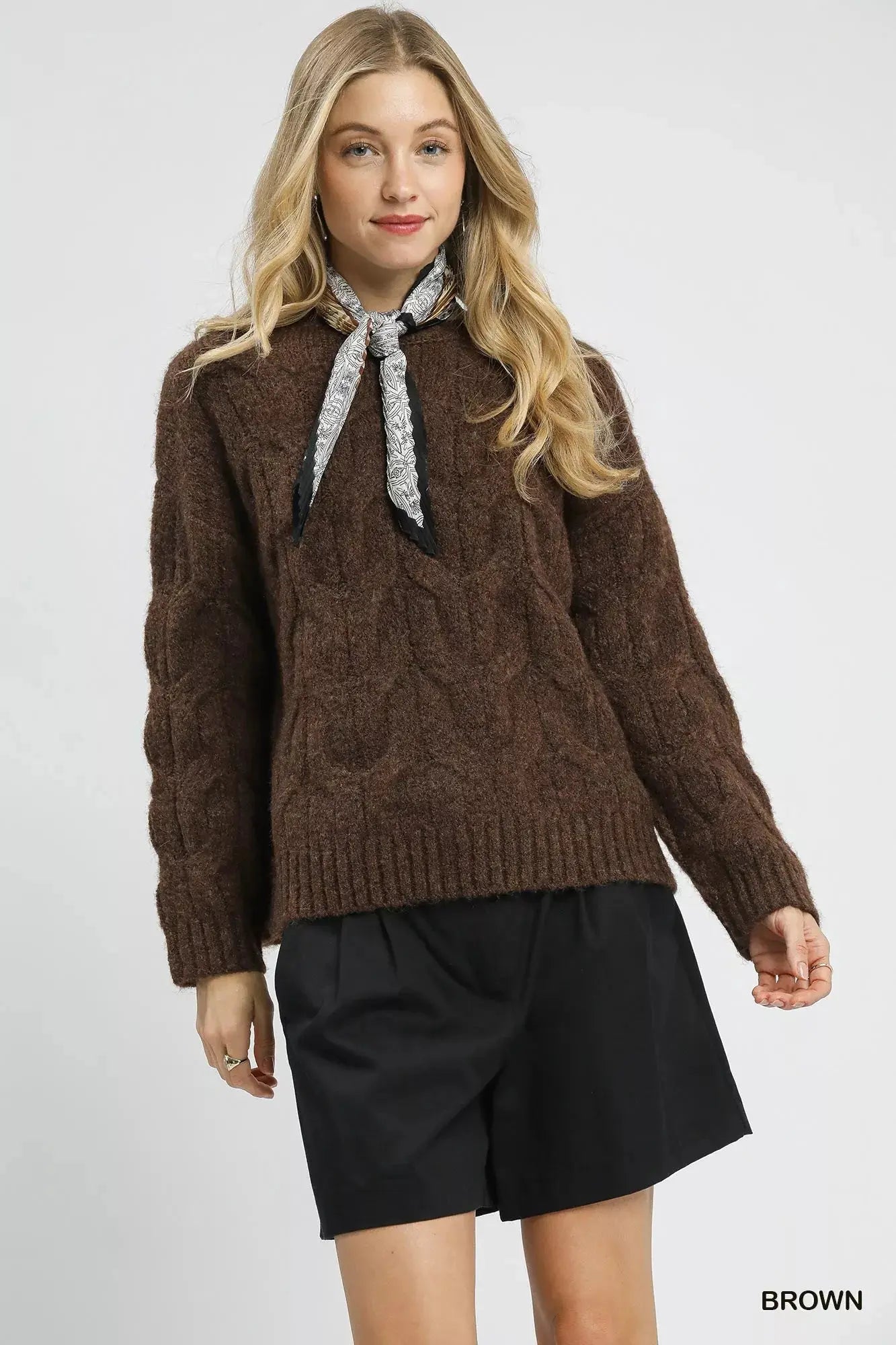 Umgee Cable Knit Cozy Sweater  Style Ratio