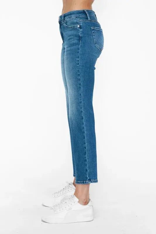 bytos Full Size Cat's Whiskers Mid Rise Ankle Jeans  Style Ratio