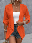 Eyelet Roll-Tab Sleeve Cardigan  Style Ratio