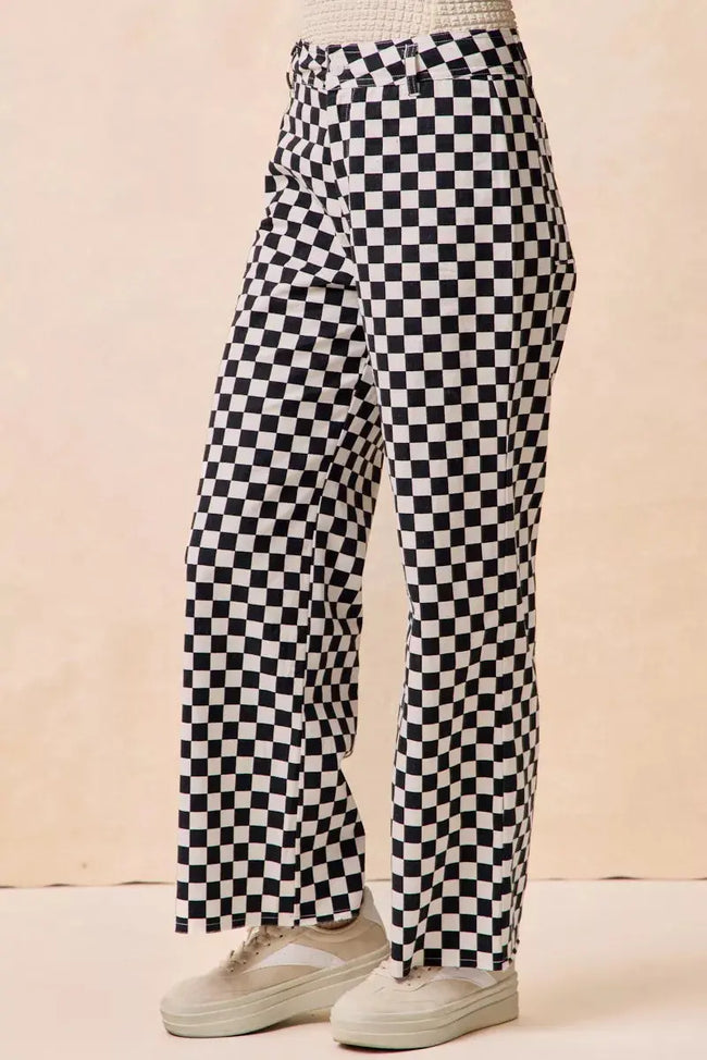BiBi Gameday Theme Checkered Printed Pants  Style Ratio