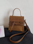 Suede Buckle Decor Crossbody Bag  Style Ratio