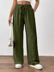 Casual Drawstring Wide Leg Pants  Style Ratio