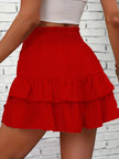 Ruffle Layered High Waist Casual Skort  Style Ratio