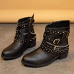 Studded Buckle Ankle Boots  Style Ratio