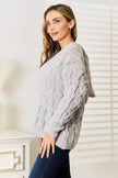 Woven Right Cable-Knit Hooded Sweater  Style Ratio