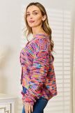 Angel Wings Woven Right V-Neck Long Sleeve Cardigan  Style Ratio
