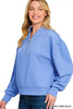 Zenana Scuba Half Zip Drop Shoulder Sweatshirt  Style Ratio