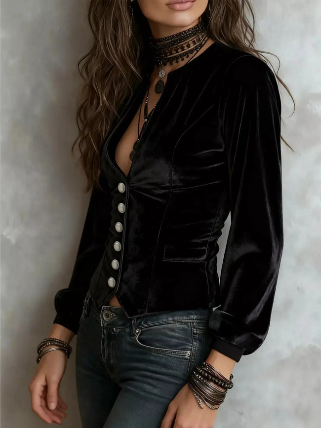 Velvet Button-Down Jacket  Style Ratio