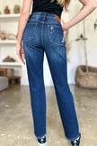 Judy Blue High Waist Rigid Magic Heavy Destroy Straight Jeans  Style Ratio