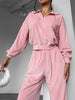 Quarter Zip Long Sleeve Top and Pants Loungewear  Style Ratio