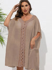 Crochet Trim V-Neck Beach Cover Up  Style Ratio