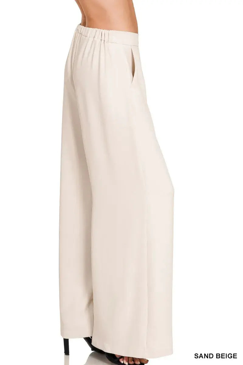 Zenana Relaxed Fit Elastic Waisted Wide Leg Pants  Style Ratio